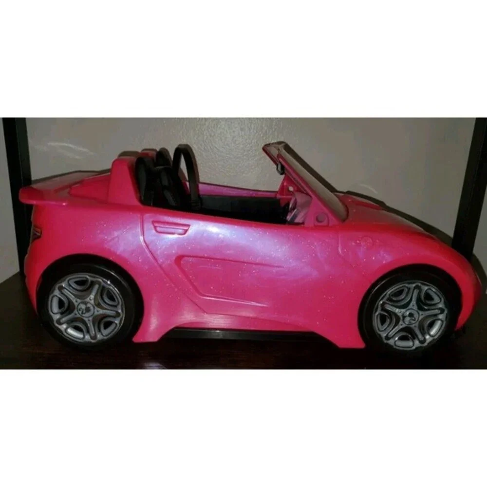 2016 Mattel Barbie‎ Glam Pink Glitter Convertible Car with Seat Belts